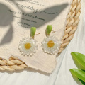 Avocat vert fleur boucles d&#39;oreilles série frais mignon été boucle d&#39;oreille bijoux Design créatif femmes acrylique boucle d&#39;oreille cadeaux